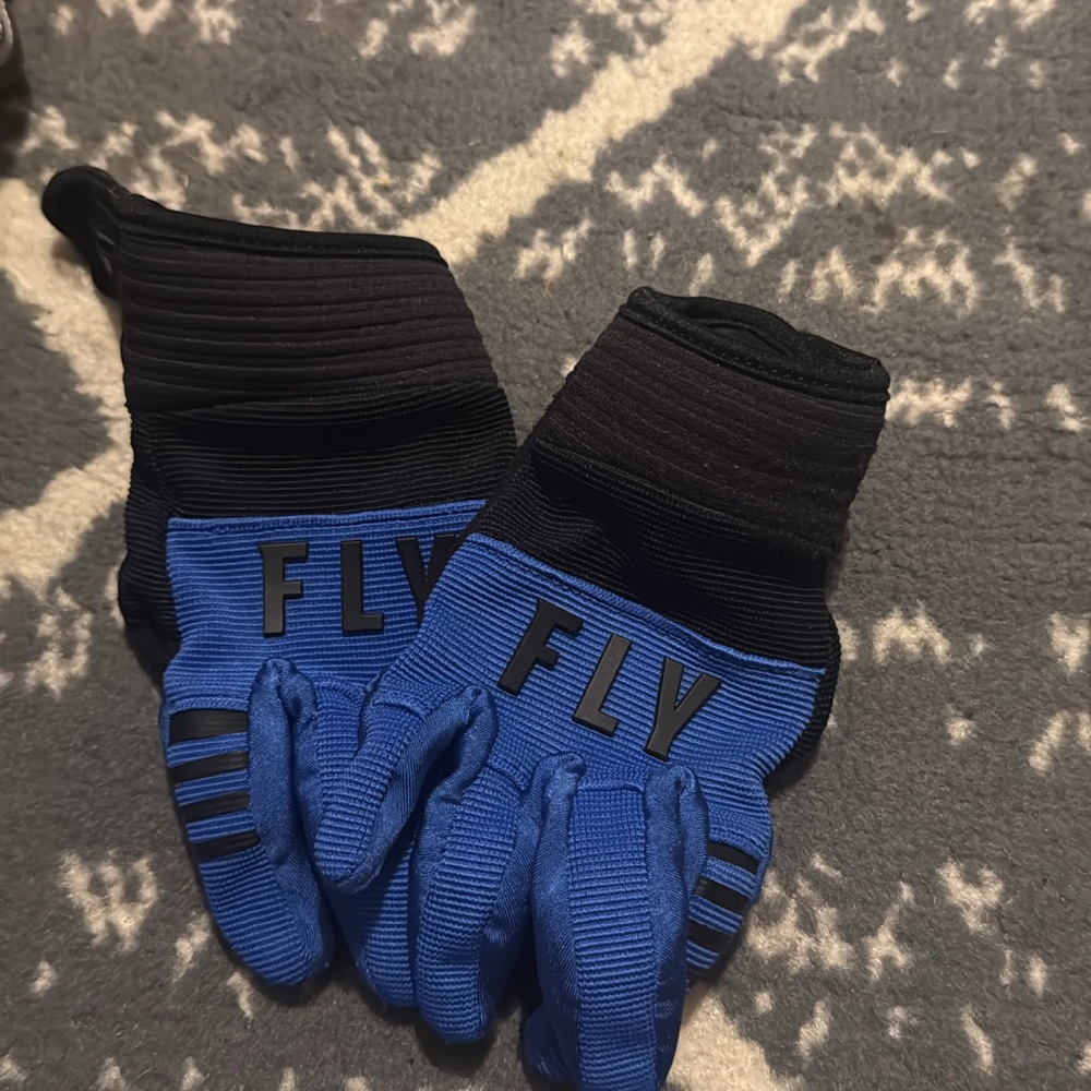Black and Blue Gloves with FLY Logo